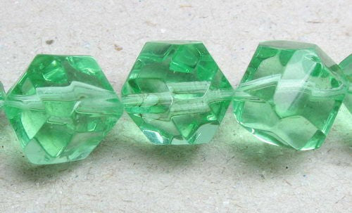 Beads - 10mm 25pcs Faceted Diag Cube