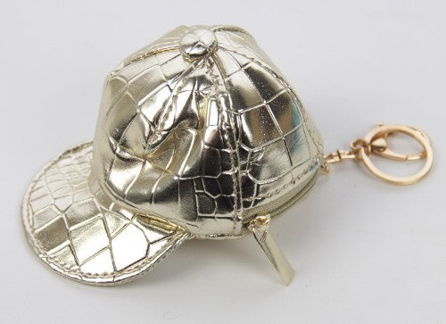 Colorful set of 4 cap coin purses with keyrings, made from durable PU leather for stylish organization of essentials.