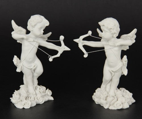 Set of 2 angel ornaments with arrows, adding whimsical elegance and charm to your holiday decor.