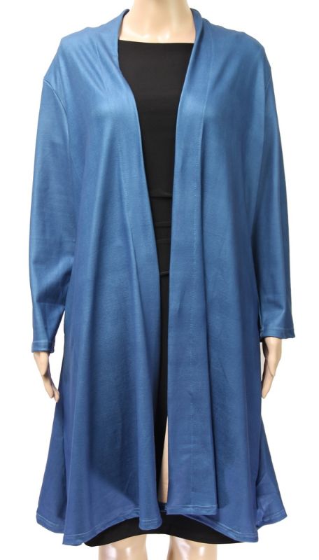 Elegant solid navy coat cape for medium sizes, combining style and functionality for versatile layering in any season.