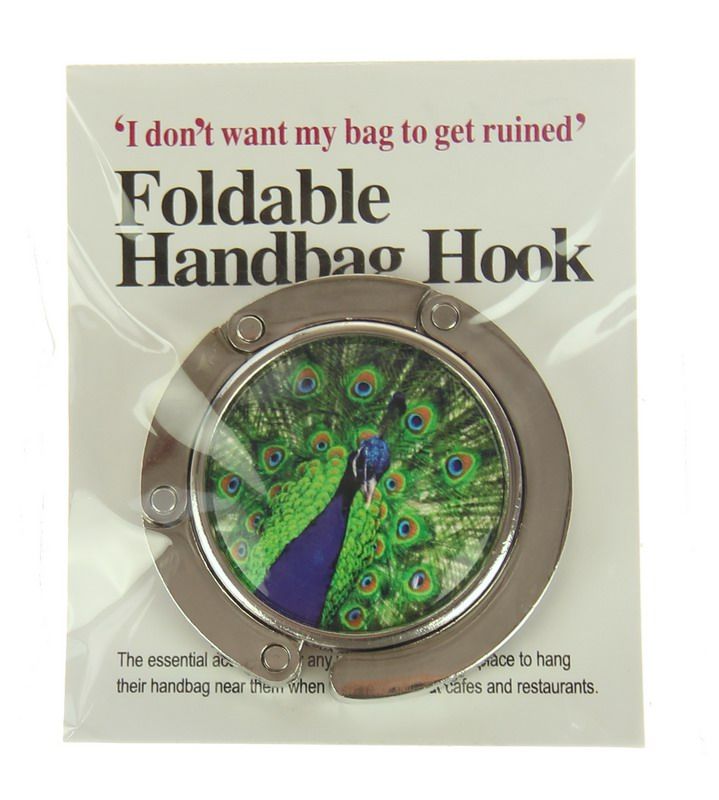 Elegant peacock bag hangers (set of 2) designed to keep your bags safe and stylish at home or on-the-go.