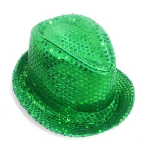Dazzling green sequin hat perfect for parties and festivals, adding glam to any outfit with its shimmering design.