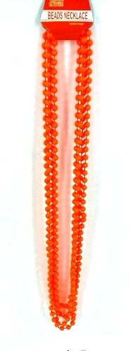 Vibrant orange long bead necklace set of 4, each 83cm, perfect for layering and enhancing any outfit.