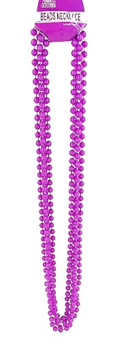Set of four elegant long purple bead necklaces, each 83cm long, perfect for layering and versatile for any occasion.