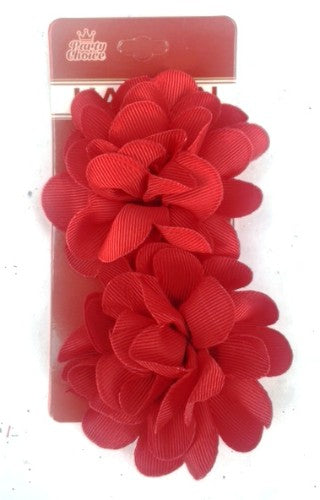 Red flower-shaped hair pin, 5cm, elegant accessory to secure hair, perfect for casual and formal occasions.