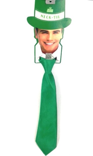 Vibrant green adjustable party necktie, 36 x 10cm, ideal for festive occasions and adding flair to any outfit.