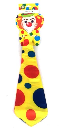 Vibrant 41cm clown tie with colorful patterns, perfect for parties and costumes, adding fun to any outfit.