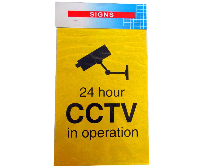 Set of 4 durable 30cm CCTV signs, perfect for enhancing security and deterring intruders indoors and outdoors.