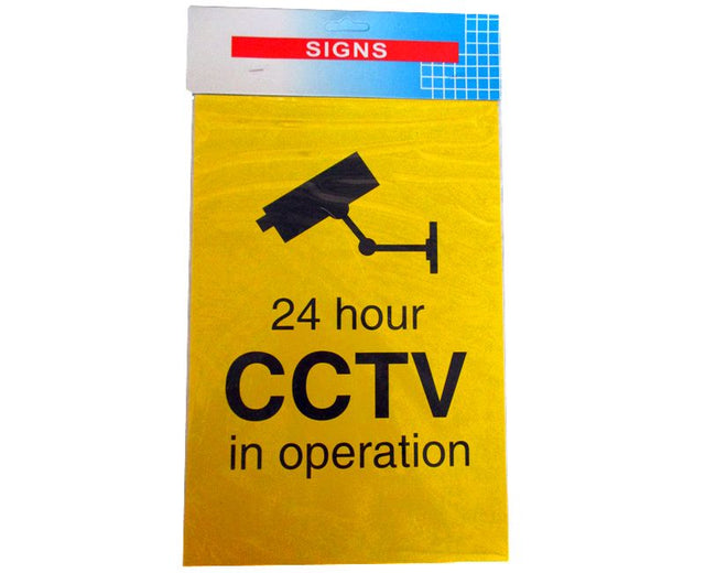 Set of 4 durable 30cm CCTV signs, perfect for enhancing security and deterring intruders indoors and outdoors.