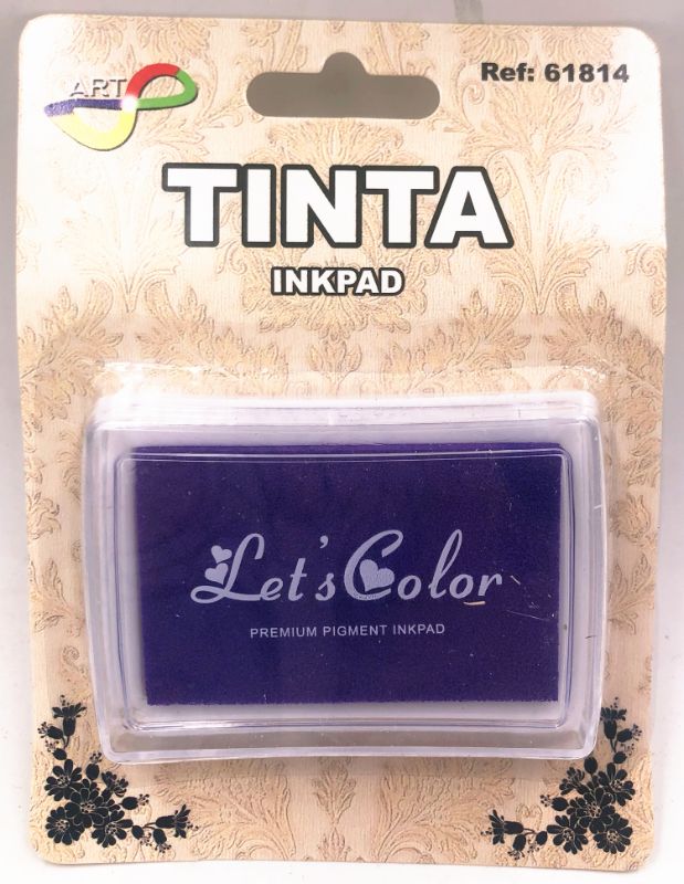 Set of 6 vibrant purple ink pads, each 5x7 cm, ideal for stamping, card making, and scrapbooking projects.