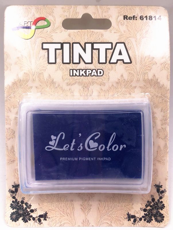 Set of 6 dark blue ink pads (5x7cm) for vibrant crafting, suitable for scrapbooking, stamping, and mixed media projects.