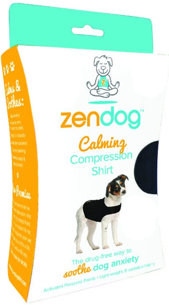 ZenDog Compression Shirt for small dogs, providing calming pressure to relieve anxiety during stressful situations.