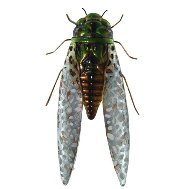 Elegant 27cm metal cicada ornament with intricate details, perfect for home decor or as a unique gift.