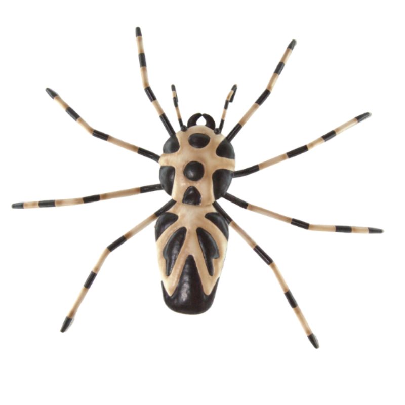 Intricate 24cm metal spider ornament, perfect for Halloween or unique home decor, enhances indoor and outdoor spaces.