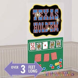 Vibrant Poker Scene Setters featuring 'Texas Hold'em' graphics, poker table design, ideal for poker-themed celebrations.