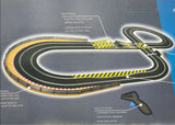 Scalextric American Street Race Duel set featuring iconic Chevrolet Camaro and Ford Mustang on a thrilling 532 cm track.