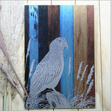 Kiwiana Wall Art featuring a large Aged Timber Kea on durable ACM Brushed Silver, celebrating New Zealand's wildlife.