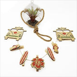 Surfer Van Art Pegs for hanging photos and notes, adding coastal charm to any room with playful design and durable string.