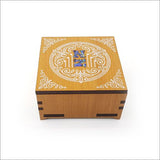 Elegant square trinket box with NZ veneer and paua inlay, perfect for storing keepsakes and enhancing home decor.