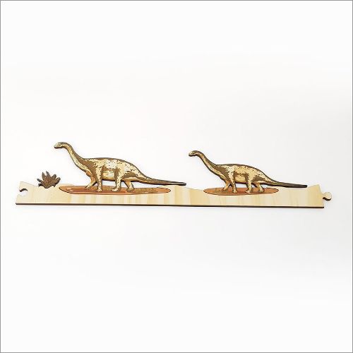 Pine Jigsaw Strip featuring large dinosaur pieces, crafted from eco-friendly pine veneer for educational fun and creativity.