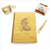 Bamboo journal with KWW Tui design, FSC-certified, 120 pages, perfect for notes, sketches, or memories.