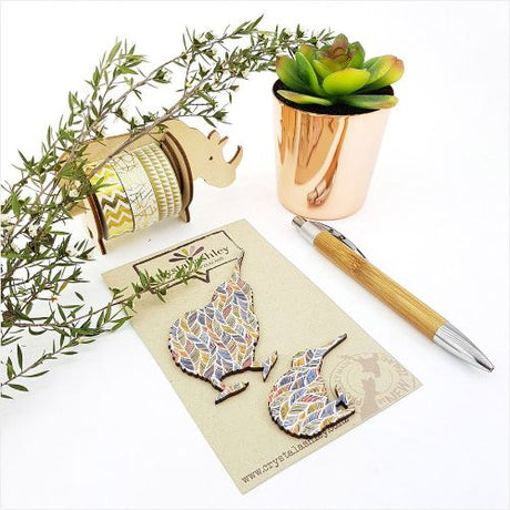 Mini wall art featuring kiwi birds with feather patterns, crafted from MDF, perfect for home or office decor.