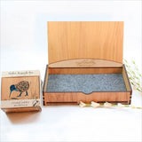 Large rectangular trinket box with NZ veneer and paua inlay, perfect for organizing jewelry and keepsakes.