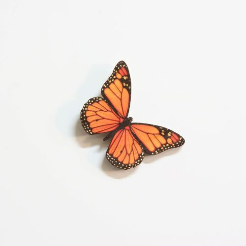Kiwiana Wall Art in printed pine, featuring a vibrant Monarch design, ideal for decor or gifts, measures 95mm x 66mm.