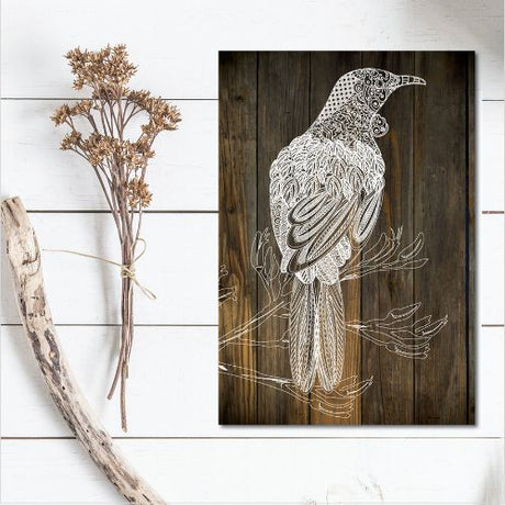 Kiwiana wall art featuring a vibrant tui bird, printed on lightweight plywood, eco-friendly and ready to hang.