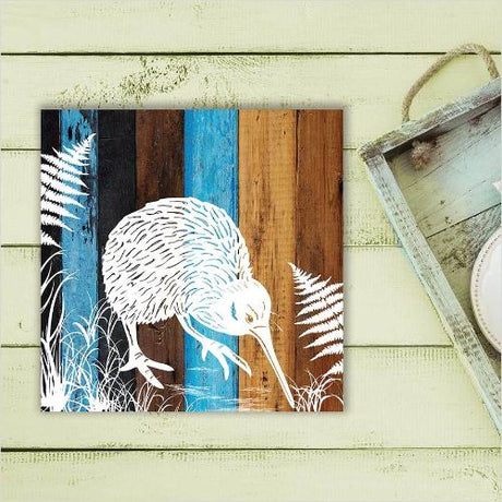 Kiwiana Wall Art featuring a Kiwi design on lightweight plywood, ready to hang, celebrating New Zealand's culture.