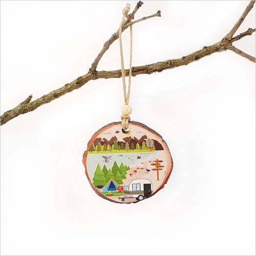 Wood Slice Ornament : Kiwi Holiday - Ornaments