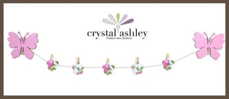 Colorful butterfly art pegs for displaying kids' artwork, featuring pink flower designs and a 1-meter length. Perfect for creative decor.
