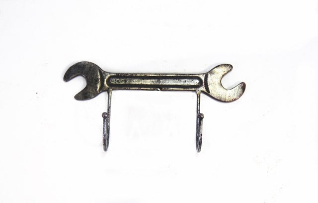 Decorative spanner hook garden ornament, 22x4x11cm, perfect for hanging plants or lights while enhancing outdoor charm.