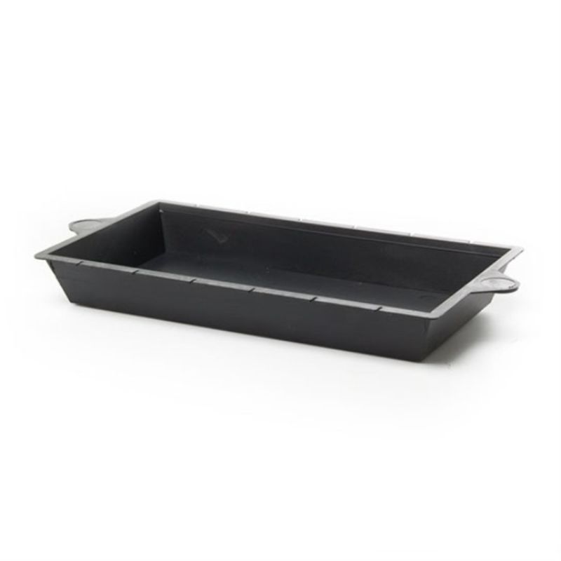 Black florist tray for single foam brick, 26cm, stylish design enhances flower displays for any occasion.