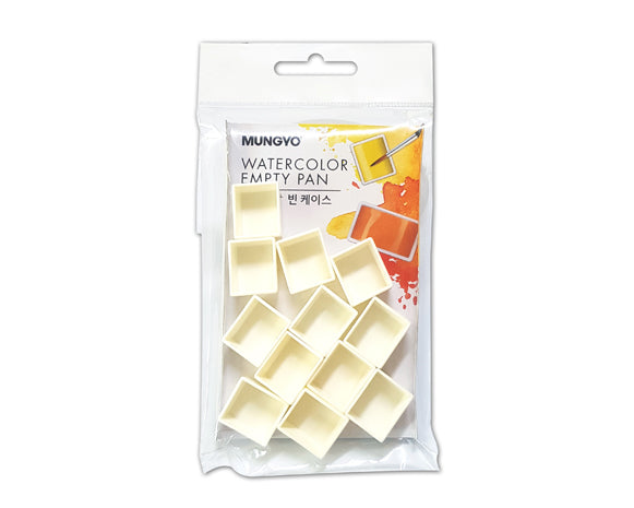 Empty 12-piece watercolor half pan set for organizing paints, made from durable ABS resin, ideal for artists and travelers.