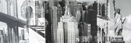 Canvas print of New York skyline, 120 x 40 cm, lightweight and ready to hang, perfect for modern decor.