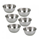 Deep round mixing bowl 1.8lt by CHEF INOX, crafted from durable stainless steel, ideal for mixing, marinating, and prepping.