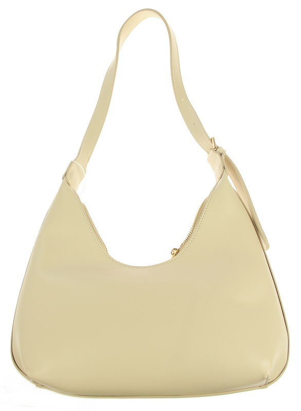 Chic cream handbag made of imitation leather, combining elegance and practicality for any outfit or occasion.