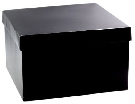 Sleek black balloon box, 38 x 38 x 23cm, perfect for elegant balloon displays at any celebration or event.