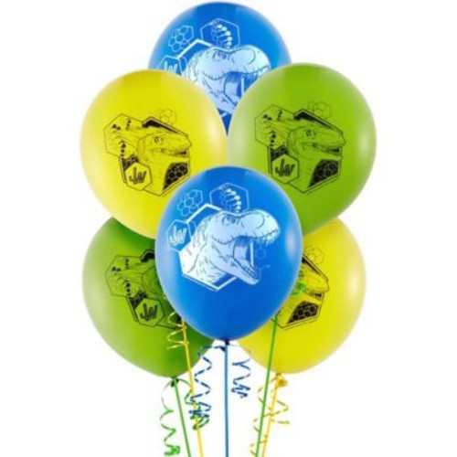 Jurassic World latex balloons, 30cm, vibrant designs for dinosaur-themed parties, pack of 6, great for decor and celebrations.