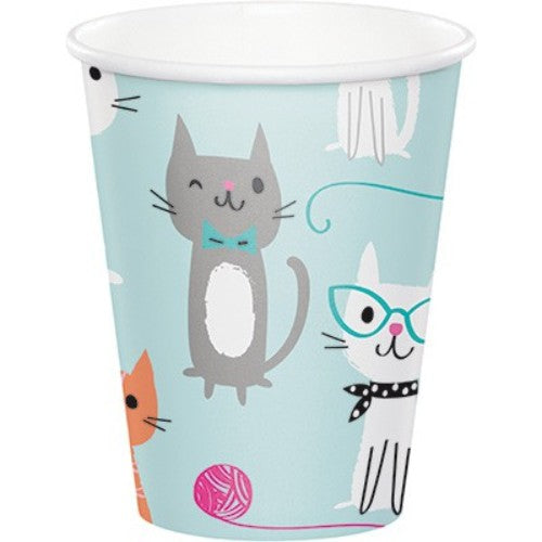 Purrfect Party Cups Paper 266ml - Pack of 8