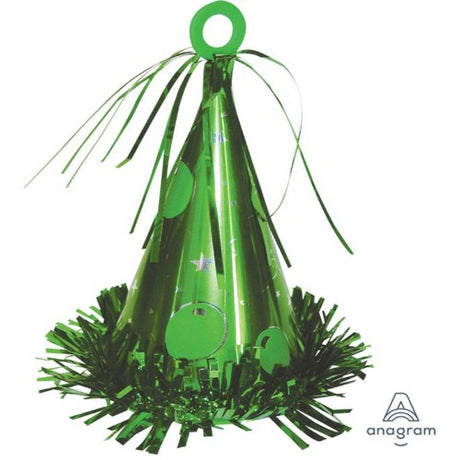 Green Party Hat Weight designed to secure festive hats during outdoor celebrations, combining style and stability.