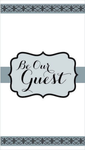 Premium guest towel pack of 16, featuring 'Be Our Guest' design for elegant hospitality and comfort.