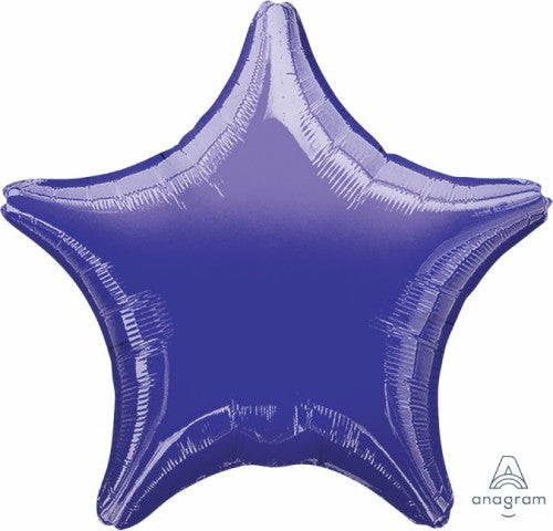 XL Metallic Purple Star Foil Balloon, 45cm, self-sealing, perfect for celebrations and decorations, adds elegance and color.