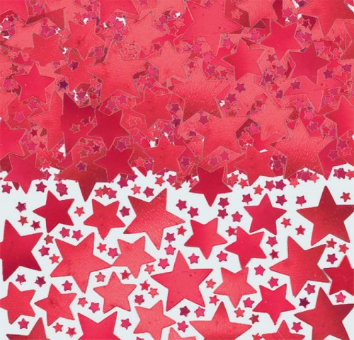 Vibrant red star confetti in a 70g pack, perfect for adding sparkle to any celebration or DIY project.