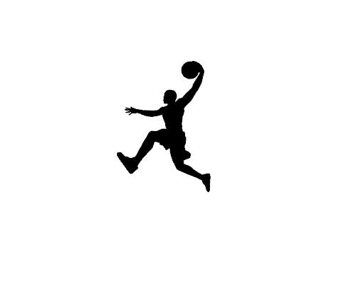 Basketball wall art silhouette, 185 x 260 mm, showcasing sporty decor for enthusiasts, made from lightweight, durable ACM material.