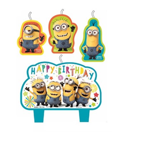 Despicable Me Minion Made Candle Set Happy Birthday -Pack of 4