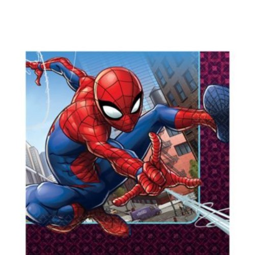Spiderman Webbed Luncheon Napkins -Pack of 16
