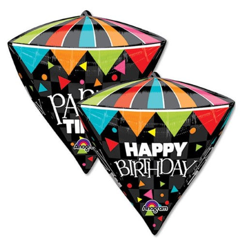 Vibrant 40cm x 43cm Happy Birthday foil balloon, perfect for adding joy to any birthday celebration.