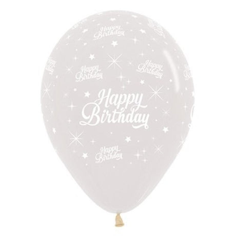 30cm crystal clear latex balloons with twinkling stars, perfect for birthday celebrations, pack of 25 for vibrant decor.